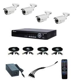 4x NV Weatherproof Cameras Surveillance System H.264