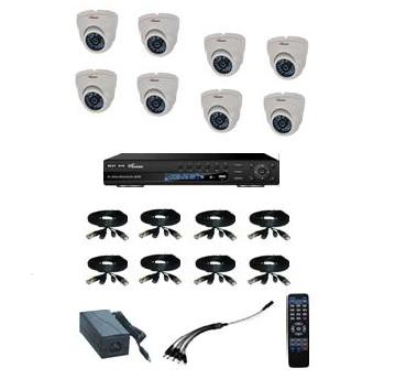 8x NV Dome Cameras Surveillance System H.264